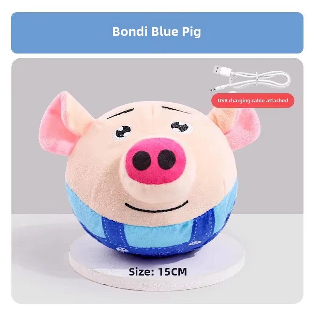Electric Plush Jumping Ball Dog Toy - USB Rechargeable Interactive Puzzle Toy for Boredom, Anxiety and Training, 3 Cartoon Designs - The Petzzy