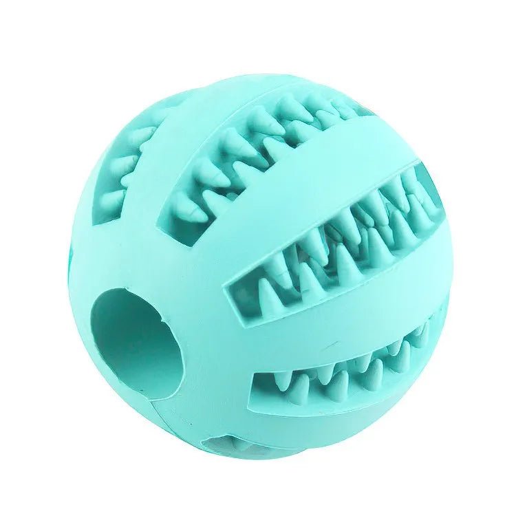 Dog Toy Ball - Nontoxic Bite - Resistant Rubber Chew Ball with Treat Feeder and Tooth Cleaning for Dogs and Puppies - The Petzzy