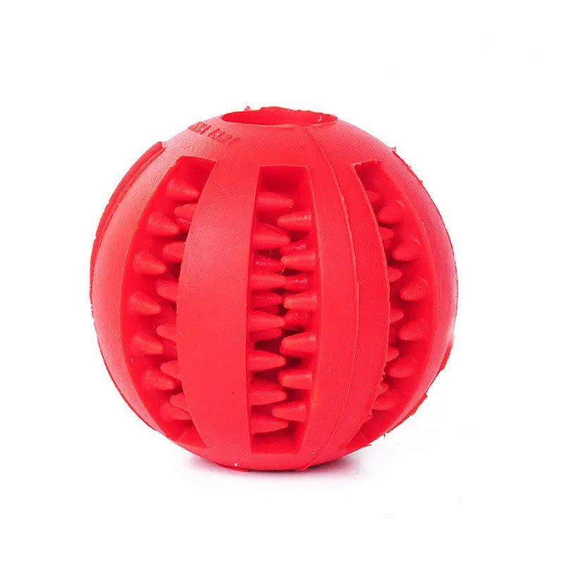 Dog Toy Ball - Nontoxic Bite - Resistant Rubber Chew Ball with Treat Feeder and Tooth Cleaning for Dogs and Puppies - The Petzzy