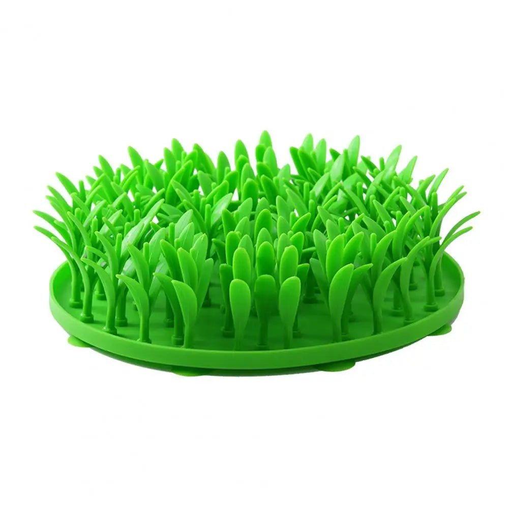 Silicone Grass Design Slow Feeder Lick Mat for Dogs - Non - Slip Interactive Feeding Pad for Better Digestion and Mental Enrichment, Green - The Petzzy